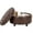 Brown, variant on Beige Round Ottoman with Storage and Reversible Tray, Upholstered Fabric Footrest Coffee Table for Living Room, Bedroom, Entryway-25 Inch