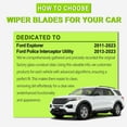 thumbnail image 4 of FARRLADI Silicone Windshield Wipers Replacement for Ford Explorer 2011-2023,Police Interceptor Utility 2013-2023,Original Equipment Automotive Replacement Wiper Blades - 26"+22"+11"(3 Pack), 4 of 9