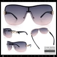 thumbnail image 2 of SA106 Womens Oversize Shield Curved Wrap Around Fashion Sunglasses / Gold Frame - Black Brown Lens, 2 of 7
