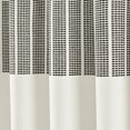 thumbnail image 4 of Lush Decor Stitched Woven Stripe Yarn Dyed Eco-Friendly Recycled Cotton Shower Curtain, Ivory/Black, 72" x 72", Single, 4 of 5
