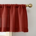 thumbnail image 2 of Mainstays Lauren Semi-Sheer Textured Solid Rod Pocket Curtain Valance, Red, 56"W x 17"L, 2 of 7