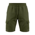 thumbnail image 5 of JTSRKL Men's Outdoor Cargo Shorts Solid Waffle Knit Drawstring Elastic Waist Multi Pocket Short Pants Lightweight Summer Beach Daily Casual Trunks Army Green S, 5 of 7