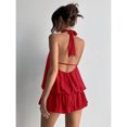 thumbnail image 2 of Women's Solid Color Casual Halter Mini Bubble Dress, Summer Dresses For Women, 2 of 10