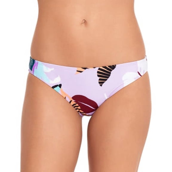 Salt   Cove LAVENDER Just Fronds Cinched-Back Bikini Swim Bottom, US X-Small