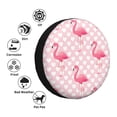 thumbnail image 5 of Bingfone Cute Flamingo With Heart Spare Tire Cover Weatherproof Universal Wheel Protectors For Rv Camper Travel Trailer Suv Truck 17 Inch, 5 of 9