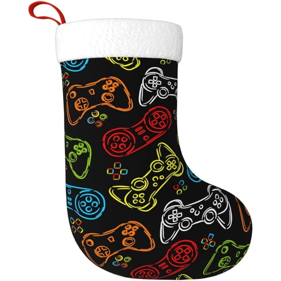 Large Gamepads Christmas Stocking 18" Personalized Christmas Stockings Xmas Stockings for Family Holiday Party Decorations