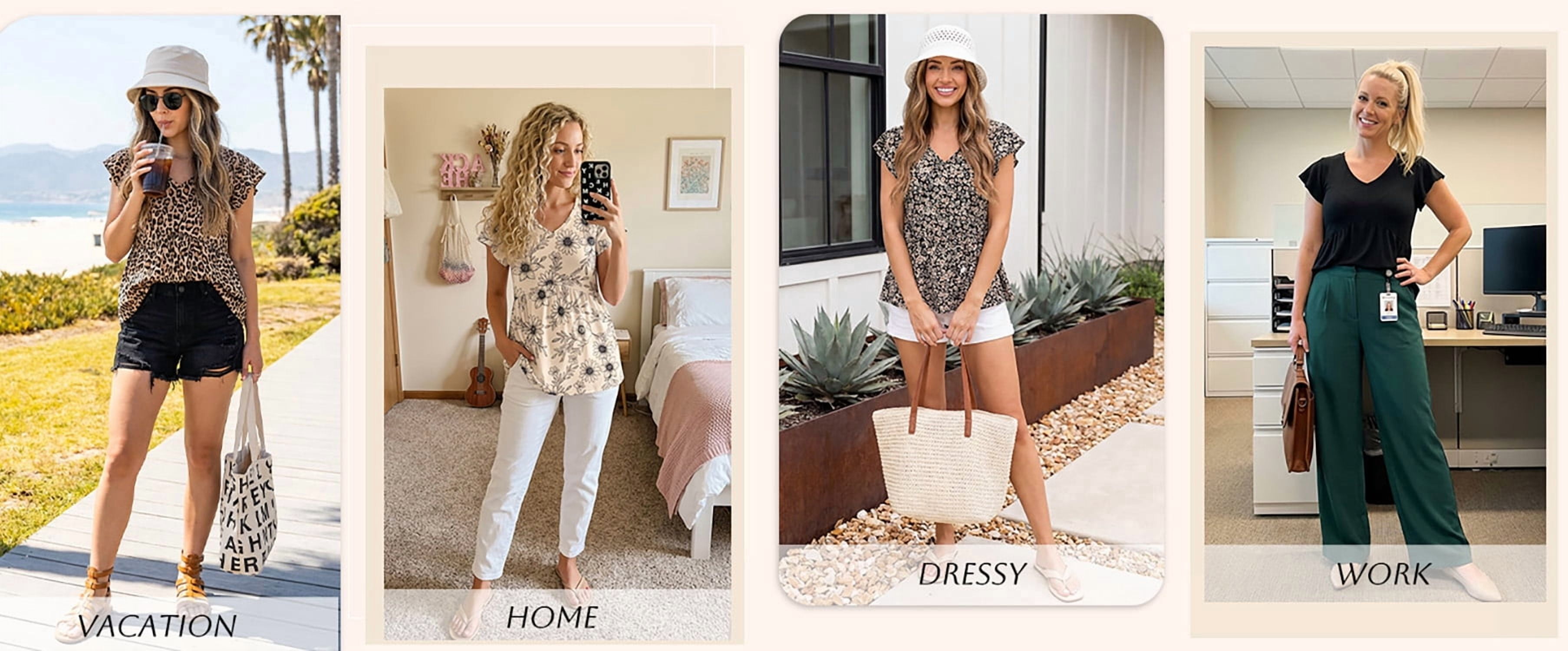 Fantaslook Womens Tops V Neck Short Sleeve Summer Shirts Babydoll Peplum Tops Tunic Dressy Casual Blouses