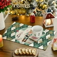 thumbnail image 3 of mubwai Green Diamond Plaid Nutcracker Christmas Placemats Set of 4, 12x18 Inch Seasonal Winter Table Mats for Party Kitchen Dining Decoration, 3 of 6