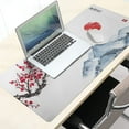 thumbnail image 4 of Cherry Blossom Mouse Pad XXL- 35.4×15.74 Inch Pink White Full Desk Watercolor Sunset Japanese Sakura Mousepad Extended Large Non-Slip Rubber Base Mouse Mat with Stitched Edges for Gaming and Office, 4 of 6