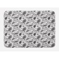 thumbnail image 1 of Paisley Bath Mat, Minimalist Oriental Florets Leaves Dark Colors Iranian Culture Featured Image, Non-Slip Plush Mat Bathroom Kitchen Laundry Room Decor, 29.5 X 17.5 Inches, Grey and White, Ambesonne, 1 of 2