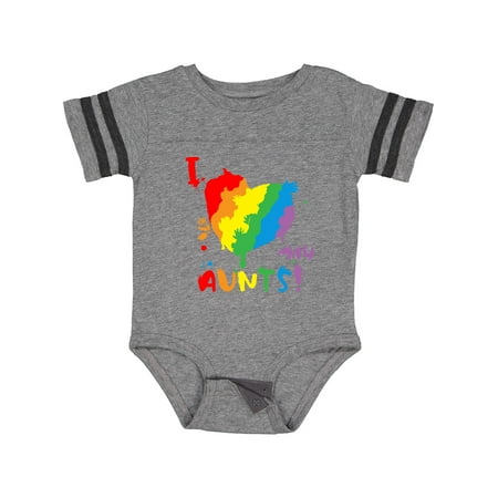 

Inktastic Pride Heart Kid Finger Paint I Love My Aunts! Gift Baby Boy or Baby Girl Bodysuit