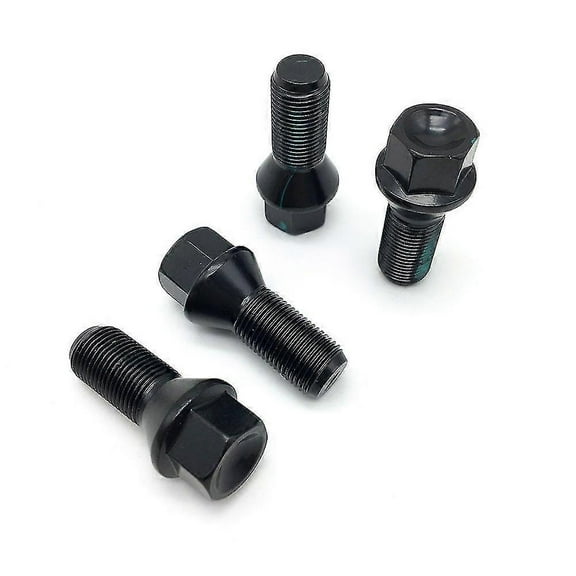 Wheel Lug Nuts M14 X 1.25 For Bmw F30 F35 F10 F02 E70 36136781151Black 4 Pcs
