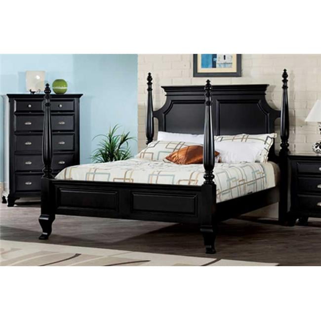ACME Furniture 10430Q Regency Queen Poster Bed Black