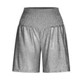 thumbnail image 4 of YYDGH Womens Sequin Shorts Elastic High Waisted Pleated Ruffle Cute Shorts Beach Flowy Casual Glitter Sparkly Shorts Silver XL, 4 of 6