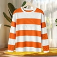 thumbnail image 5 of DYTTDG Women’s Crew Neck Long Sleeve Striped Top, Loose‑Fit Soft Knit Pullover Blouse, Versatile Daily Shirt for Spring‑Fall Casual Outfits S‑5XL, 5 of 6