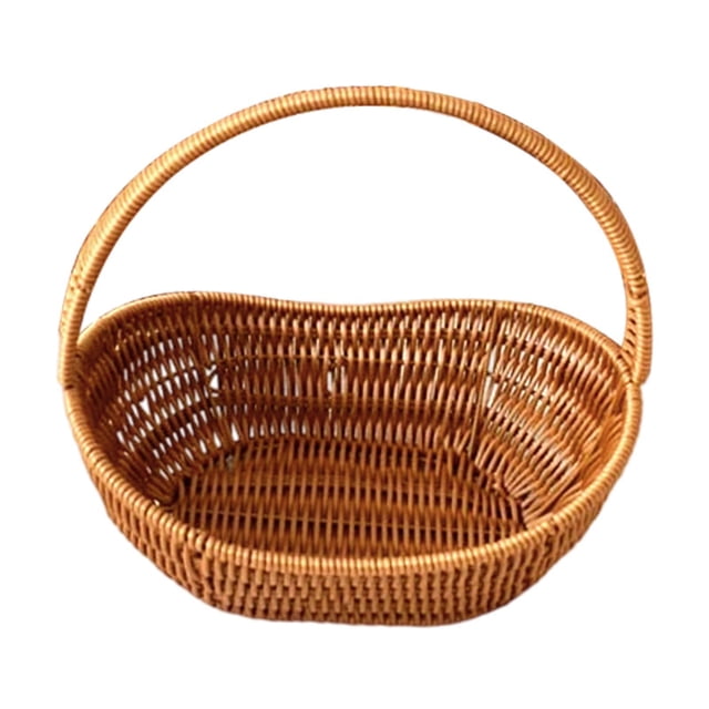 Cesta de Cocina de Imitación de Ratán, Multiusos, para Niños, Juguete de Baño, Ligera, Fácil de Limpiar, Cesta Tejida Resistente con Asa. Longitud 36cm