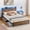 Retro with 4 Drawers, variant on WhizMax Full Size Bed Frame with Wood Headboard, Platform Metal Bed Frame Full with 14 Heavy Duty Steel Slats, More Sturdy, Noise-Free, No Box Spring Needed