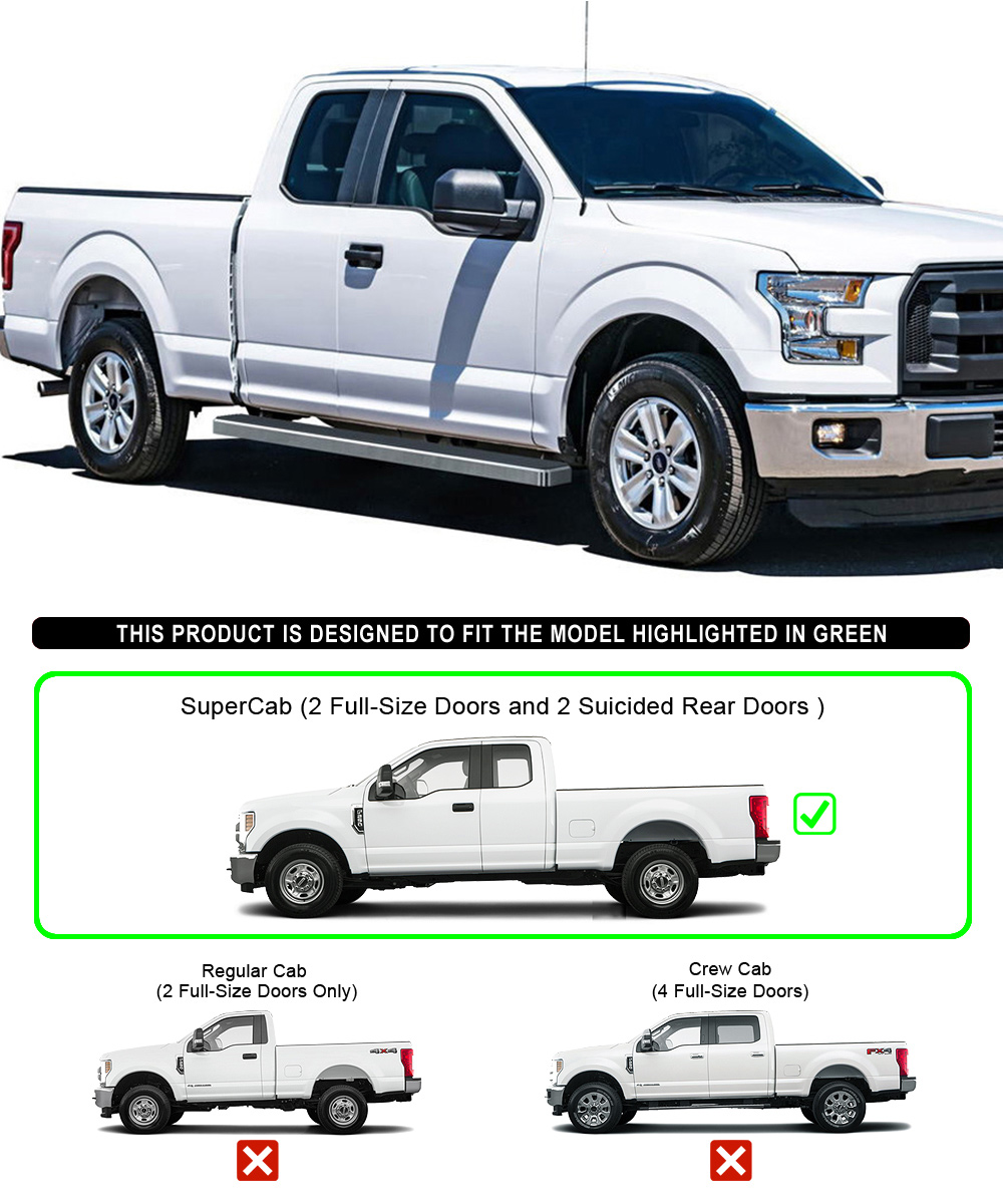 ford 2 door pickup truck on Iboard Running Board For F 150 Extended Cab 2 Full 2 Suicide Doors Walmart Com Walmart Com