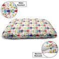 thumbnail image 3 of Colorful Pet Bed, Abstract Geometric Shapes with Rhombus and Triangles on Plain Background, Resistant Pad for Dogs and Cats Cushion with Removable Cover, 24" x 39", White and Multicolor, by Ambesonne, 3 of 4