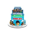 thumbnail image 3 of Roblox birthday party decoration set, equipped with Happy Birthday banners, latex balloons, Cake toppers/Supercake toppers/Hanging vortexes supplies, 3 of 6