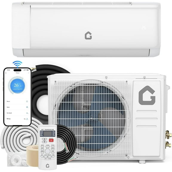 M optimized 12,000 BTU Mini Split Air Conditioner, 18.5 SEER2 208-230 V Split Unit Ac and Heat Cool Up to 750 Sq.Ft, Ductless Air Conditioner w/Complete Installation Kit, Remote, WiFi Control