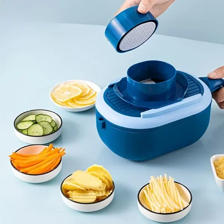 

Anjet- Household Multi-functional Vegetable Cutter Potato Cucumber Shredded Sliced Potato Grid Flower Slice Kitchen Drain Shred Artifact