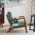 thumbnail image 4 of IVV Upholstered Accent Chair with Thick Seat Cushion and Lumbar Pillow, Teal Corduroy Leisure Armchair with Solid Wood Legs for Living Room, Bedroom, Reading Nook, Apartment & Small Spaces, 4 of 10