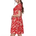 thumbnail image 2 of Uemuo Beef Print Womens Summer Dress Casual Swing Short Sleeve Sundresses Beach A-line Shift Dress, 2 of 6
