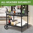 thumbnail image 7 of HOMEFUN Outdoor Cast Aluminium Serving Tea Cart with Wheels & Kitchen Storage Trolley for Garden, Backyard, Poolside, 7 of 7