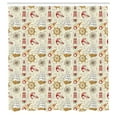 thumbnail image 3 of Ambesonne Nautical Shower Curtain, Lighthouse Ship Trip, 69"Wx75"L, Beige Red, 3 of 5