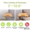 thumbnail image 5 of Multi-Angle 360° Rotatable Phone Tablet Holder, Foldable Bamboo Sofa Tray Table For Living Room, Bed, Snacks, Drinks, Laptop, Universal Couch Arm Desk With Cup Holder, Space Saving Design,Style A, 5 of 13