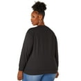 thumbnail image 2 of Ashley Stewart Women's Plus Size Merry Everything Embroidered Sweatshirt, Black, 2 of 4