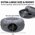 thumbnail image 3 of Gamexcel Cat Tunnel Bed for Indoor Cats, 24 Inch Felt Peekaboo Cat Cave, Washable Donut Hideaway Bed, Dark Gray, 3 of 7