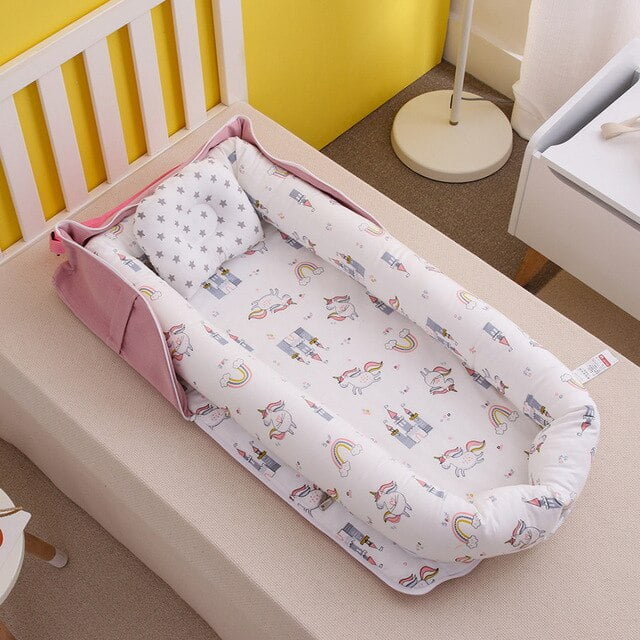 Soft and Comfortable Travel Bed Infant Toddler Cotton Cradle for