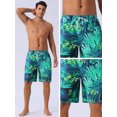 thumbnail image 4 of DARING DIVA Men's Drawstring Hawaiian Summer Beach Swim Shorts 32 Dark Green, 4 of 6