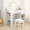 White, variant on Ourlova Kids Vanity with Lighted Mirror - 2 in 1 Little Girls Vanity Table and Stool - Kids Makeup with Bookshelf/Drawer and Open Shelves for 3-9 Yrs Girls - White