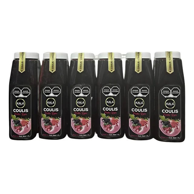 Kit de 6 Coulis Kala Para Preparar Bebidas De 1.1 Lt Sabor Frutos Rojos
