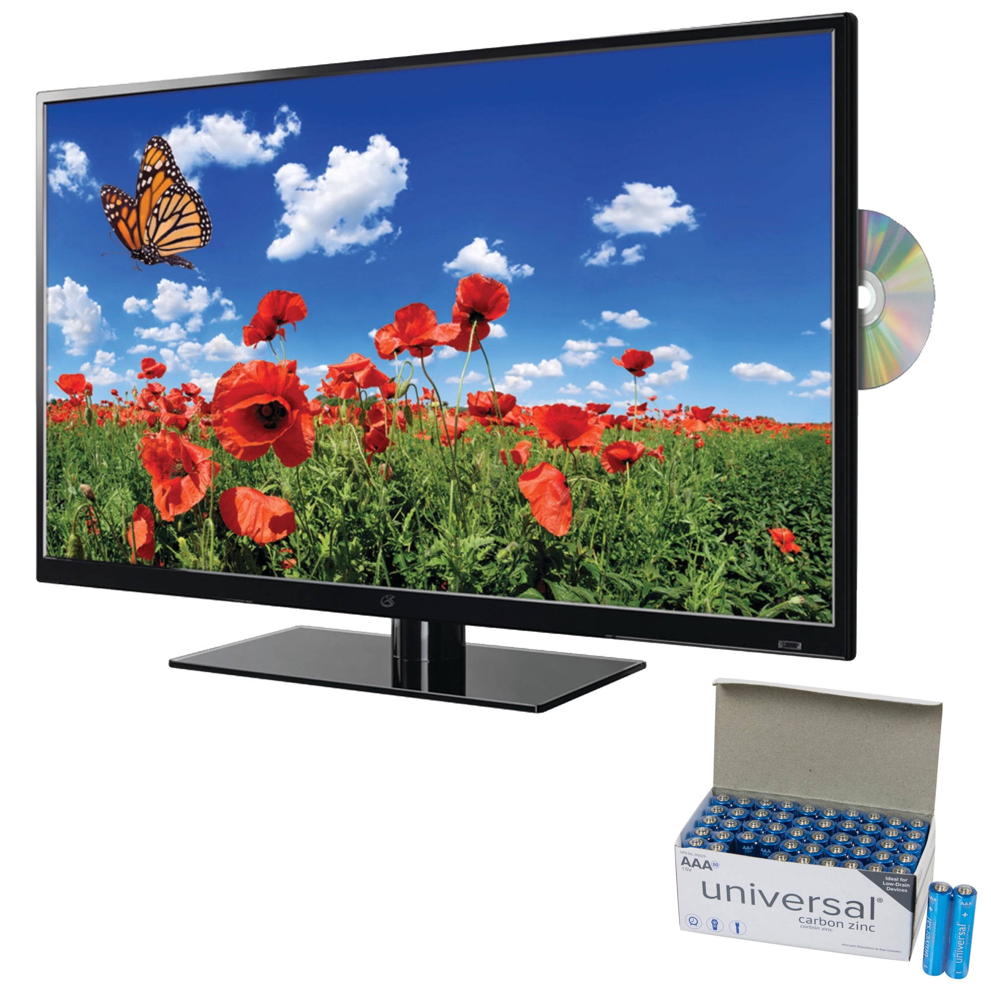 GPX TDE3274BP 32" 1080p LED TV/DVD Combination & Fiji AAA 40 PK