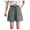 Gray, variant on Fesfesfes Bermuda Shorts for Women Solid Color Casual Drawstring Short Pants High Waist Loose Elastic Bandage Shorts with Pocket