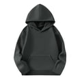 thumbnail image 2 of NAISIBABY Girls Hoodies Long Sleeve Solid Color with Pockets Casual Sweatshirts Dark Gray Size 5 T, 2 of 9
