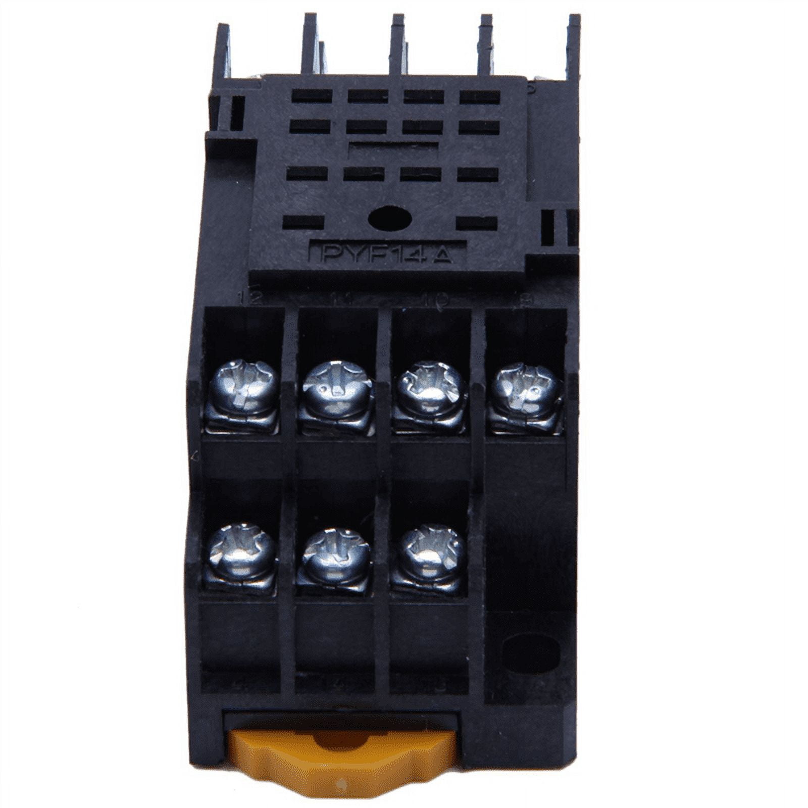 20X PYF14A DIN Rail Power Relay Socket Base 14 Pin for MY4NJ HH54P MY4,20 x Relay Socket Base,Black