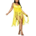 thumbnail image 1 of VISgogo Vestido con flecos para mujer, vestidos sin mangas con cuello en U de color sólido, ropa de playa hueca, S/ M/ L/ XL VISgogo moda, 1 of 7