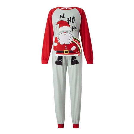 

Matching Family Christmas Pajamas Set Santa Claus Print Pattern Long Sleeve Round Neck Tops+Pants /Baby Romper Family Nightwear