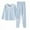 Blue, variant on Htigea Thermal Underwear Women's Lace Splice V Neck Tops with Elastic Waist Bottoms Cotton Long Johns Winter Warm Base Layer Clothing Blue M