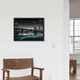 thumbnail image 4 of Nawypu Philadelphia Skyline City Canvas Wall Art Decor Black and White Aqua Green Teal Panorama Cityscape Pictures Artwork Painting Poster for Bedroom Office Decoration Stretch Framed, 4 of 4