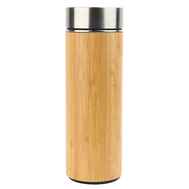 Mantén tu té y café calientes mientras viajas con esta taza de viaje con aislamiento al vacío de bambú sostenible