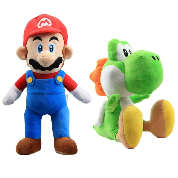 uiuoutoy Boy Plushies Doll 16'' Boy & 12" Green Yoshi Plush Toy Set of 2 pcs