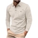 thumbnail image 2 of pstuiky camisas de hombre de manga larga, Camiseta de manga larga con solapa y botones de color liso para hombre Tops casuales para hombres s, 2 of 9