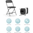 thumbnail image 3 of GlimmerGoods Foldable Folding Chairs Plastic Outdoor/Indoor 650LB Weight Limit (Black, 6 Pack), 3 of 16
