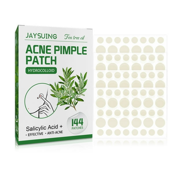 JAYSUING 144Pcs Acne Pimple Patches Translucent Matte Hydrocolloid